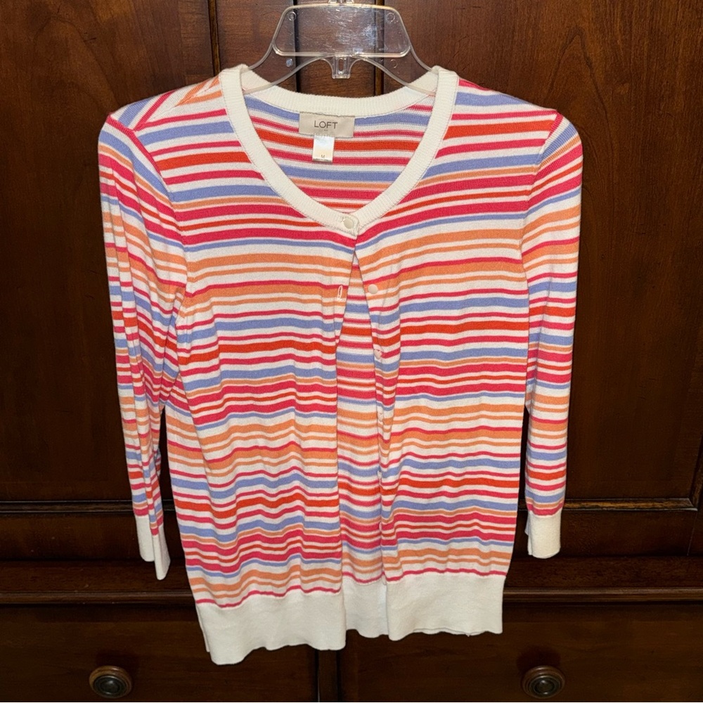 LOFT Multicolor Striped Sweater